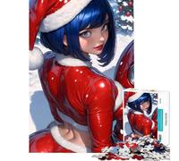 Rompecabezas de 1000 Piezas Anime Santa Girl Christmas Diversión Divertida en Casa Juego Educativo de Carrera de Velocidad para Mayores de 14 Años (50x75cm)