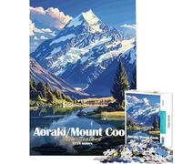 Rompecabezas de 1000 Piezas Aoraki/Mount Cook Nueva Zelanda Rompecabezas para Adultos Juguetes antiestrés Análisis y lógica Actividades Divertidas para Hacer en casa (Tamaño 38x26cm)