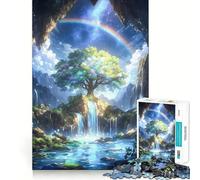 Rompecabezas de 1000 Piezas Árbol Arcoíris Espiritual para Adolescentes, Juguete para ejercitar la Mente, Momento de relajación, diseño artístico de Corte preciso 50x75cm