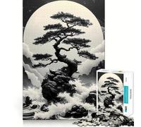 Rompecabezas de 1000 Piezas Árbol bonsái bajo la Luna Llena Diseño de Corte preciso Un desafío Inteligente y Divertido Ideal para el Ocio 38x52cm