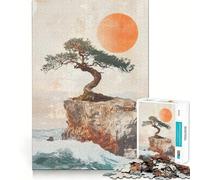 Rompecabezas de 1000 Piezas Árbol bonsái Tradicional en un acantilado, Corte Premium, Juguete para ejercitar la Mente, Momento de Paz, diversión, Regalo de cumpleaños (38x52cm)