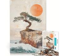 Rompecabezas de 1000 Piezas Árbol bonsái Tradicional en un acantilado Piezas de Corte Limpio Juguete para desarrollar la Capacidad cognitiva diversión para Momentos de Calma decoración navideña