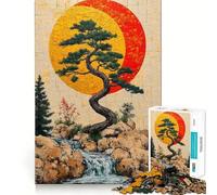 Rompecabezas de 1000 Piezas Árbol Bonsái y Cascada Diseño Impecable Actividad de Juego Inteligente Diversión para el Tiempo Libre Regalo Ideal para cumpleaños 50x75cm