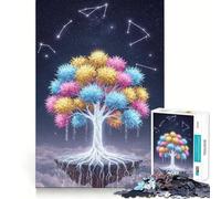 Rompecabezas de 1000 Piezas Árbol Celestial con Constelaciones Arte de Corte preciso Juego de Habilidad Mental Juego fácil de Jugar (50x75cm)