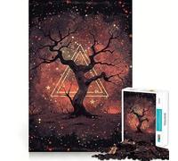Rompecabezas de 1000 Piezas Árbol de la Sabiduría Estrellada para Adolescentes Mejora la Memoria Juego Relajante Bordes limpios Artículo de Santa Claus 38x26cm