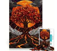 Rompecabezas de 1000 Piezas Árbol de la Vida bajo la Luna Llena Juguete de Corte Premium para ejercitar la Mente Tiempo de diversión y Paz Regalo Ideal para cumpleaños (50x75cm)
