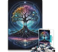 Rompecabezas de 1000 Piezas Árbol de la Vida cósmico Una Obra de Arte Obra de Arte Regalo para niños a Partir de 14 años 38x26cm