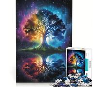 Rompecabezas de 1000 Piezas: Árbol de la Vida de la Galaxia Cósmica, Juego para ejercitar la Mente, Ideal para Relajarse intelectualmente, Perfecto como Regalo para Toda la Familia 38x52cm