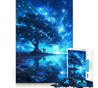 Rompecabezas de 1000 Piezas Árbol de la Vida en Azul, diseño de Corte preciso, decoración, Juego Mental, Regalo, Tiempo de Juego Relajante, Actividad de cumpleaños (38x52cm)