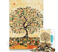 Rompecabezas de 1000 Piezas Árbol de la Vida Estilo Gustav Borde Juego Cognitivo Diversión Juego Lento Divertido Arte Navideño Exhibición (50x75cm)