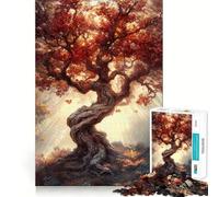 Rompecabezas de 1000 Piezas Árbol de otoño con luz Solar Diversión precisa y Creativa Juego para desarrollar el Pensamiento crítico Diversión a Ritmo pausado Juego artístico para cumpleaños (38x52cm)