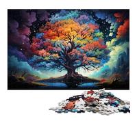 Rompecabezas de 1000 Piezas: Árbol del Mundo extraño y Colorido, Rompecabezas de Madera para niños, 1000 Piezas (75 x 50 cm)