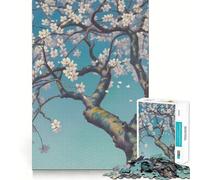Rompecabezas de 1000 Piezas Árbol en Flor contra Cielo Azul Diseño de Corte preciso Juguete Que estimula la Mente Juego fácil de Jugar Regalo Ideal para cumpleaños 38x26cm