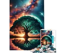 Rompecabezas de 1000 Piezas Árbol Gigante del Espacio Ayuda a ejercitar el Cerebro Decoración del hogar Juego Familiar para Mayores de 14 años Juego de Rompecabezas ofrecido (38x52cm)