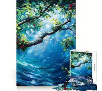 Rompecabezas de 1000 Piezas Árbol sobre el Agua para Adultos Entrenamiento de concentración Disfrute Tranquilo Uniones firmes (50x75cm)