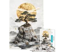 Rompecabezas de 1000 Piezas Árbol Solitario a la luz de la Luna para Adolescentes Actividades Familiares diversión en casa Juguetes educativos 38x52cm