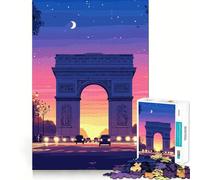 Rompecabezas de 1000 Piezas Arco del Triunfo al Atardecer Corte Diversión Inteligente Actividad Momento Acogedor Juego artístico de cumpleaños (50x75cm)