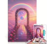 Rompecabezas de 1000 Piezas Arco Floral a un Mundo de ensueño, Juguetes para armar, desafío difícil, con Piezas de Formas aleatorias Que encajan Perfectamente 38x52cm