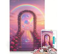Rompecabezas de 1000 Piezas Arco Floral hacia un Mundo de ensueño, Juego Imposible, Corte de precisión, con Piezas de Formas aleatorias Que encajan Perfectamente 50x75cm