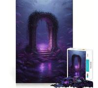 Rompecabezas de 1000 Piezas Arco púrpura místico en la exuberante Jungla para Adultos Juguete de lógica Resistente, Divertido y Relajante Bordes definidos Regalo Memorable (38x26cm)