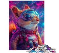 Rompecabezas de 1000 Piezas Ardilla en el Espacio Rompecabezas para Adultos y familias Entrena tu Cerebro y Tus Manos Regalos para Reducir el estrés (38x26cm)