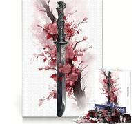 Rompecabezas de 1000 Piezas Arma de Flor de Cerezo para Adolescentes Estimula el Pensamiento Claro Un pasatiempo Tranquilo Bordes precisos Regalo Ideal de Navidad (50x75cm)