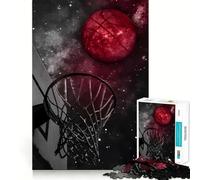 Rompecabezas de 1000 Piezas aro de Baloncesto y Pelota cósmica Arte de Corte preciso Juego Creativo para ejercitar la Mente Juego fácil Decoración navideña (38x52cm)