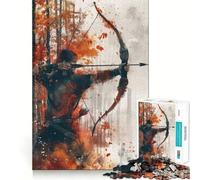Rompecabezas de 1000 Piezas Arqueros de otoño,Apuntar,Encajar,Decoración,Juego de Habilidad Mental,Momento Acogedor,Decoración navideña para Pared (50x75cm)