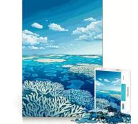 Rompecabezas de 1000 Piezas Arrecife de Coral bajo Cielo Azul Ajuste Arte Habilidad Creativa Juguete Tiempo de Descanso Juego Arte navideño Exhibición (50x75cm)