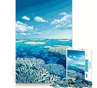 Rompecabezas de 1000 Piezas Arrecife de Coral bajo Cielo Azul Corte Exacto Juguete Inteligente para el Cerebro Juego de relajación Decoración navideña (38x52cm)