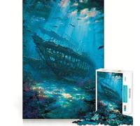 Rompecabezas de 1000 Piezas Arrecifes del Barco Perdido para Adolescentes Juguete Divertido para armar Arte Coleccionable con Corte nítido (38x52cm)
