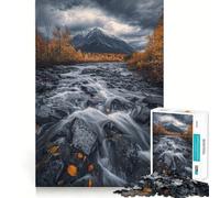 Rompecabezas de 1000 Piezas Arroyo de montaña en otoño para Adolescentes Fortalece la Memoria Ideal para el hogar y el Ocio Bordes limpios Un Regalo entrañable (38x52cm)