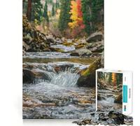 Rompecabezas de 1000 Piezas Arroyo de montaña en otoño para Adolescentes Ideal para desarrollar la Memoria, armar sin estrés Un Regalo entrañable (50x75cm)