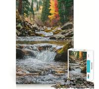 Rompecabezas de 1000 Piezas Arroyo de montaña en otoño para Adultos Juguete de lógica, Divertido y Relajante Diseño para armar Regalo Ideal para Navidad (38x26cm)