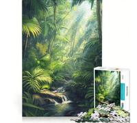 Rompecabezas de 1000 Piezas Arroyo en la Selva Tropical para Adultos Juguete Educativo interacción Entre Padres e Hijos Toda la Familia 50x75cm