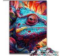 Rompecabezas de 1000 Piezas Art Chameleon, desafiantes Rompecabezas de 50x75cm, Ideal para Adolescentes y coleccionistas, Regalo de Viaje, Actividad Familiar.