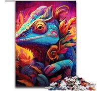 Rompecabezas de 1000 Piezas Art Chameleon, Rompecabezas de 1000 Piezas para Adultos, Juego Educativo y Divertido para decoración del hogar (tamaño 26x38cm)