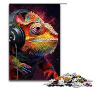 Rompecabezas de 1000 Piezas Art Chameleon, Rompecabezas de Madera para Adultos, Juegos Familiares, 1000 Piezas