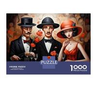 Rompecabezas De 1000 Piezas Art Deco Dinner Party Rompecabezas para Adultos Juego Práctico Una Obra De Arte Cumpleaños Y Navidad 52x38cm/1000pcs