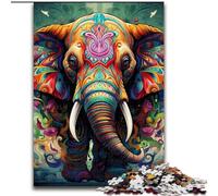 Rompecabezas de 1000 Piezas Art Elephant, Regalo, Rompecabezas desafiantes, Juego Decorativo DIY, Juguete Interactivo Familiar, 50x75cm