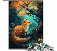Rompecabezas de 1000 Piezas Art Fox Under The Tree para Adultos y Adolescentes Toda la Familia (50x75cm)