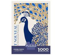 Rompecabezas De 1000 Piezas - Art Nouveau Peacock Rompecabezas para Adolescentes Juego Familiar Análisis Y Lógica Trato como Regalos para Toda La Familia 38x26cm/1000pcs