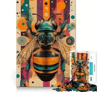 Rompecabezas de 1000 Piezas - Arte Abstracto de Abejas,decoración de Bordes limpios,Juguete para Entrenar el Pensamiento,Juego Divertido y fácil de Usar,Regalo de cumpleaños (50x75cm)