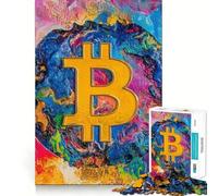Rompecabezas de 1000 Piezas - Arte Abstracto de Bitcoin,decoración de Bordes limpios,Juguete para Entrenar el Pensamiento,Juego Divertido y fácil de Usar,Regalo de cumpleaños (38x52cm)