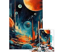 Rompecabezas de 1000 Piezas Arte Abstracto Espacial Gouache difícil y desafiante Ideal para la diversión Familiar Juguete Decorativo para Pared para Mayores de 14 años 38x26cm