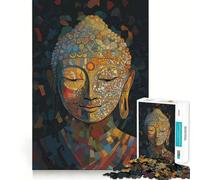 Rompecabezas de 1000 Piezas,Arte cubista de Buda,Mosaico artístico,Corte Impecable,diversión lógica,Juguete,Juego Libre,Actividad de cumpleaños (38x26cm)