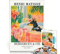 Rompecabezas de 1000 Piezas Arte de Henri Matisse Perro en la bañera Juego Imposible Corte de precisión con Piezas de Formas aleatorias Que encajan Perfectamente 50x75cm