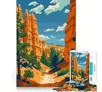 Rompecabezas de 1000 Piezas,Arte de la Naturaleza del Cañón Bryce,articulaciones Suaves,Juego Divertido para desarrollar la Capacidad de razonamiento,Juego Casual,decoración navideña (38x52cm)