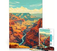 Rompecabezas de 1000 Piezas Arte de la Naturaleza del Gran Cañón,Piezas de Corte Limpio,desafío Mental,Juguete,Momento de Calma,diversión,Pieza de Arte navideña (38x26cm)