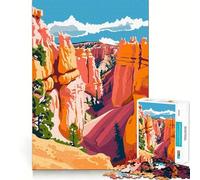 Rompecabezas de 1000 Piezas Arte de Viaje del Cañón Bryce,Juego de ingenio y diversión para Jugar,Tiempo de Paz,Navidad,Regalo Tranquilo (38x52cm)
